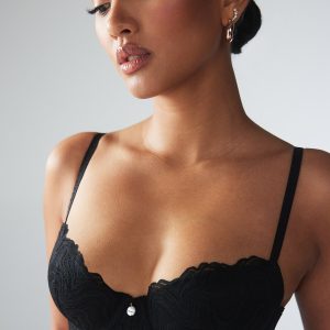 RIPPLE EFFECT LACE PADDED BALCONETTE BRA