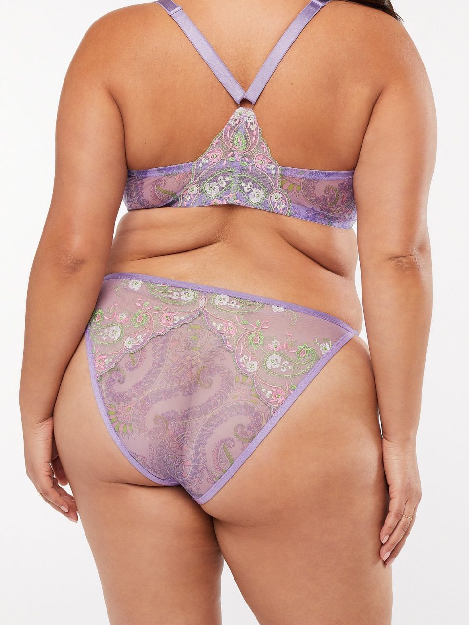 Bohemian Paisley Embroidered String Bikini