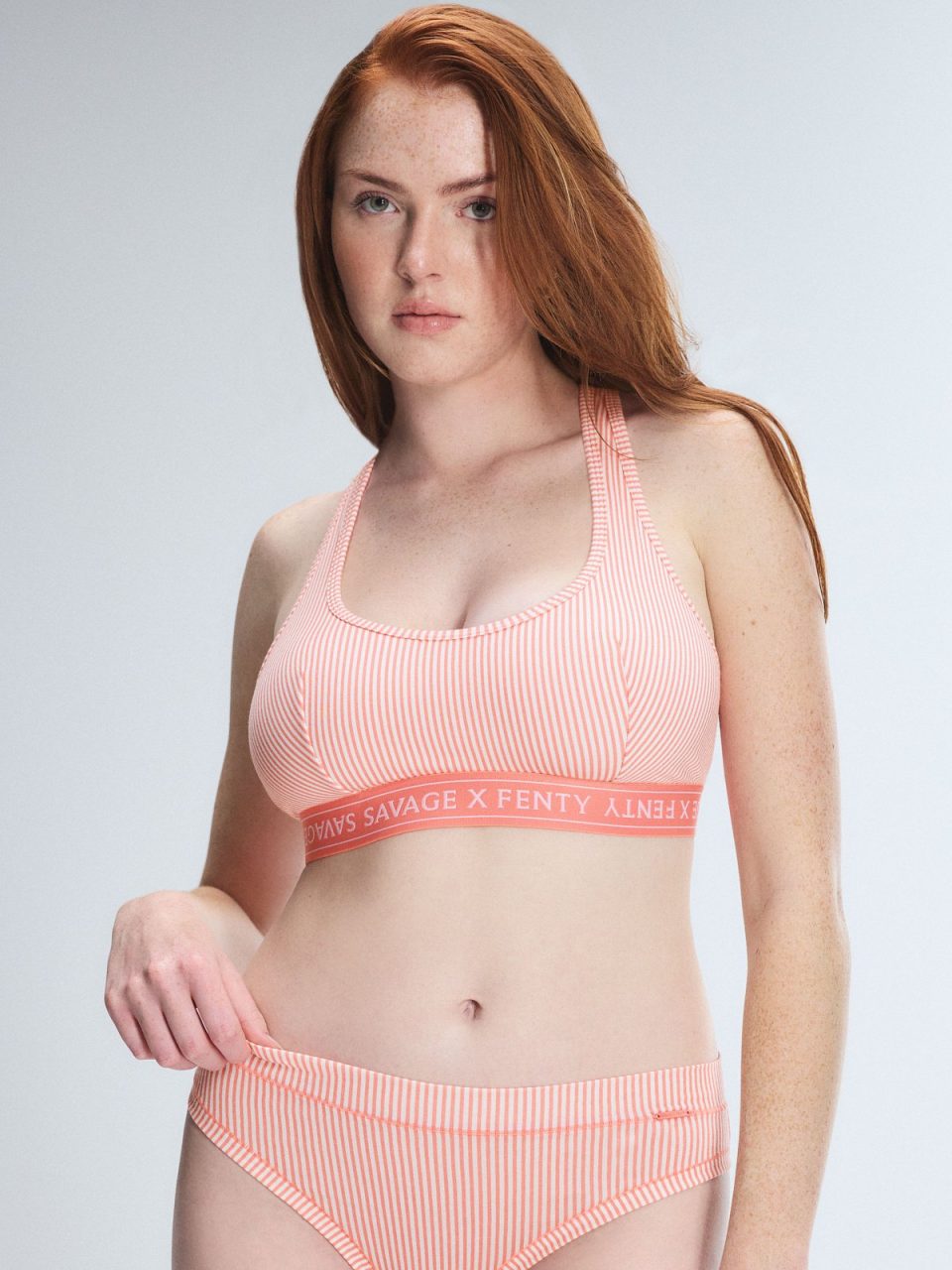Cotton Essentials Logo-Trim Racerback Bralette