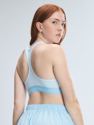 Cotton Essentials Logo-Trim Racerback Bralette