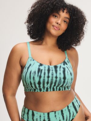 Cotton Essentials Tie-Dye Scoop-Neck Bralette