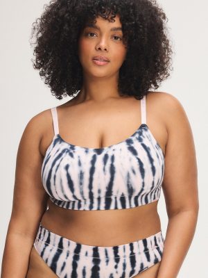 Cotton Essentials Tie-Dye Scoop-Neck Bralette