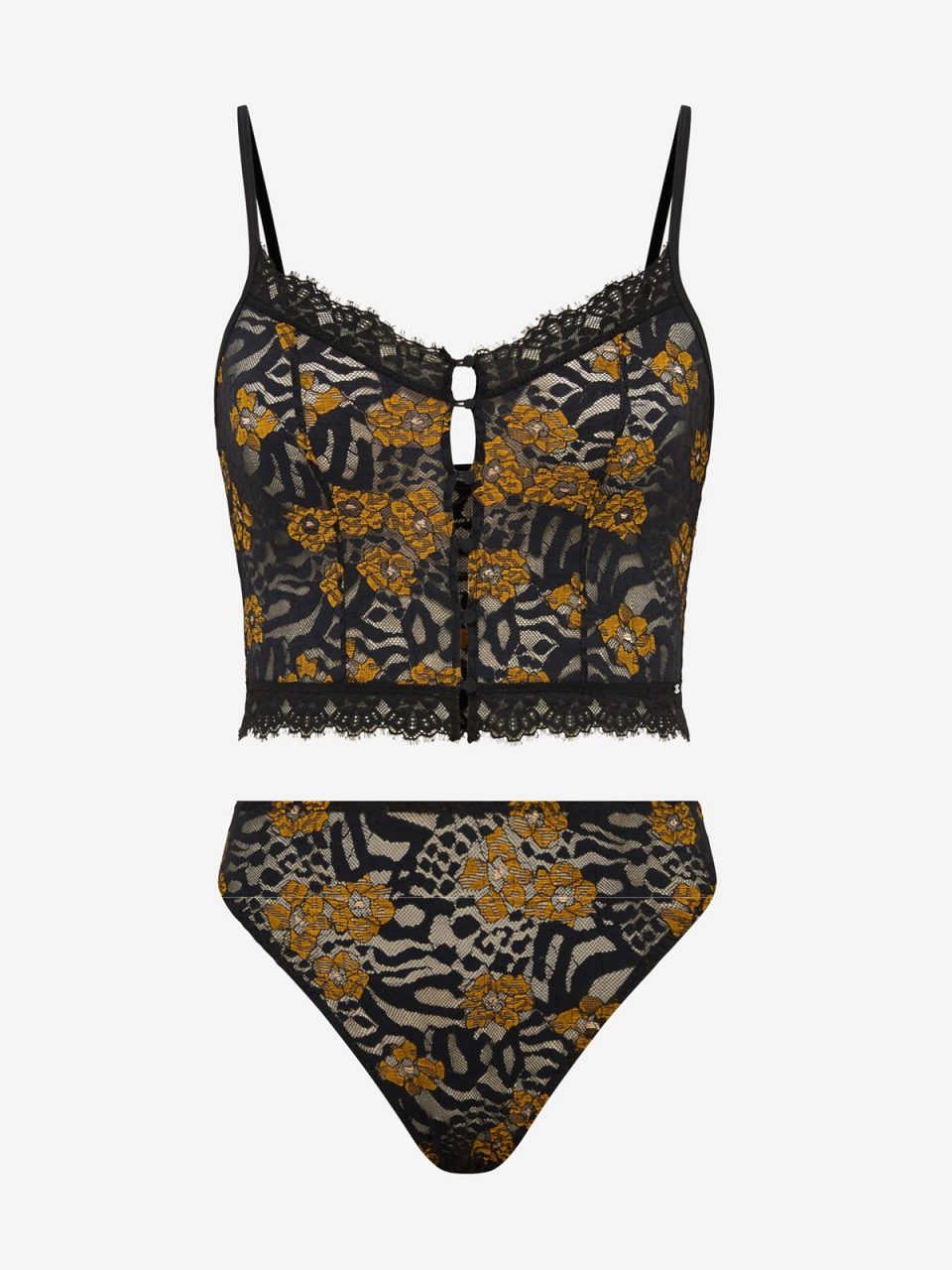 Feline Floral Cami 2-Piece Set