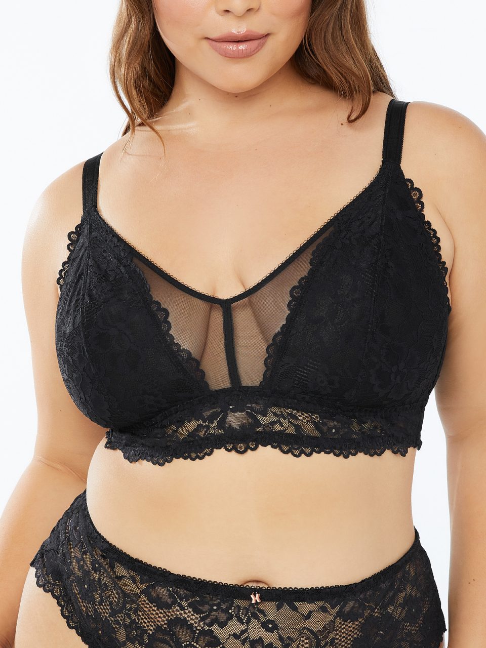 Floral Lace & Mesh Bralette