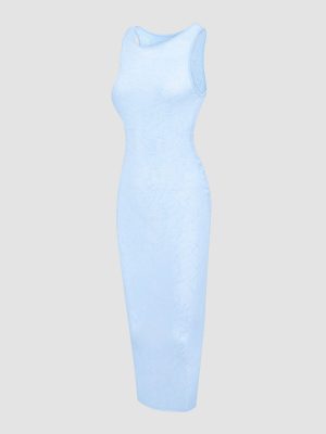 Luxe Lace Sheer Knit Column Dress