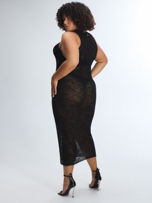 Luxe Lace Sheer Knit Column Dress