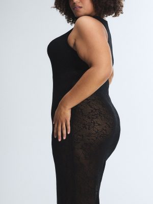 Luxe Lace Sheer Knit Column Dress