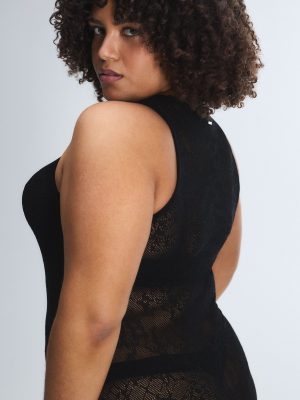 Luxe Lace Sheer Knit Column Dress