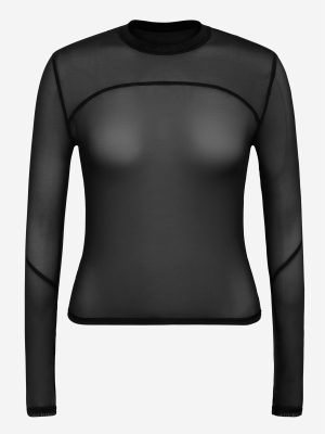 Mesh With It Crew Neck Long-Sleeve Top
