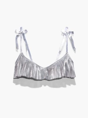 Pleated Lamé Unlined Bra