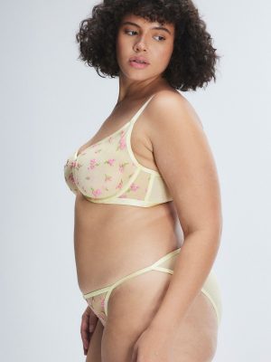 Puff Flowers Unlined Demi Bra