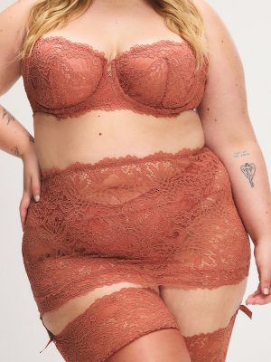 Romantic Corded Lace Metallic Garter Skirt