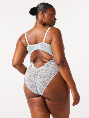 Romantic Corded Lace Underwire Teddy