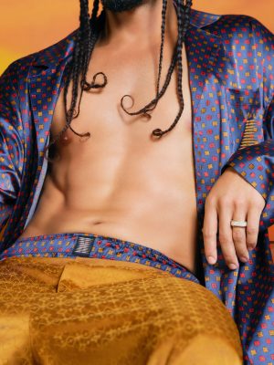 Satin Foulard Sleep Shirt