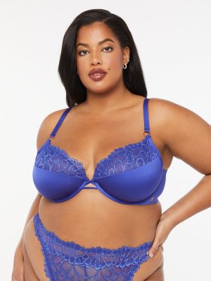 Savage Not Sorry Half-Cup Plunge Bra with Lace