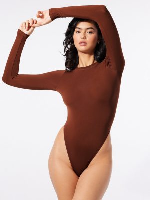 Seamless Long-Sleeve Bodysuit Teddy
