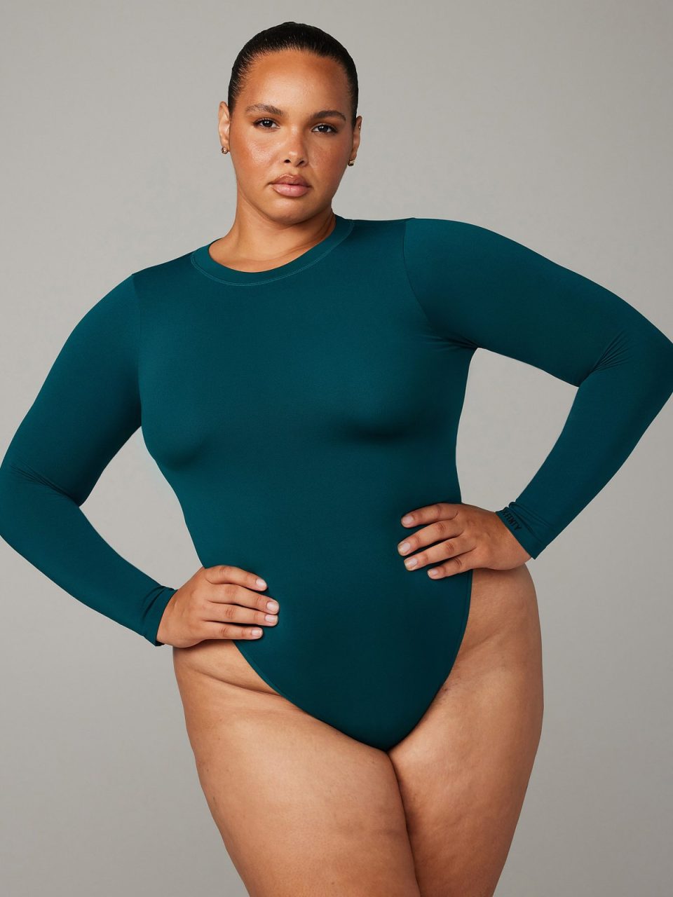Seamless Long-Sleeve Bodysuit Teddy