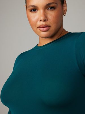 Seamless Long-Sleeve Bodysuit Teddy