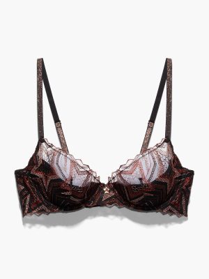 Shining Star Embroidered Half Cup Plunge Bra