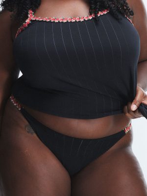 Sleek Stitch Modal Rosette-Trim String Bikini Panty