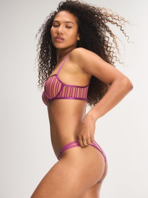 Strappy Hour Striped Lightly Lined Semi-Demi Bra