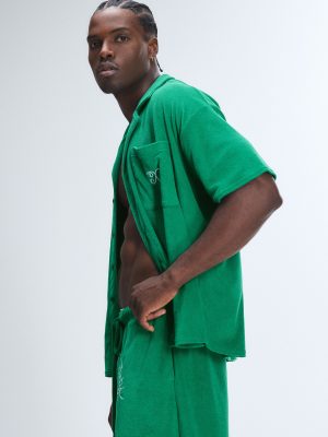 Terry Ease Button-Up Shirt