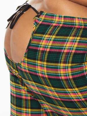 Tied Up Tartan Open-Back PJ Pant