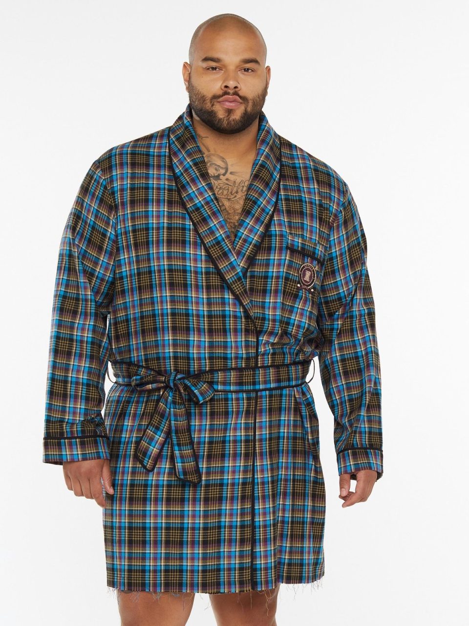 Tied Up Tartan Short Robe