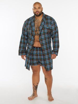 Tied Up Tartan Short Robe