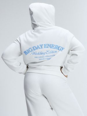 Weekender Terry Bridal Zip-Up Hoodie with Embroidered Logo